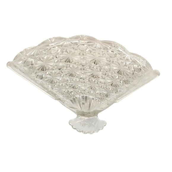 Vintage Avon Crystal Fan-Shaped Soap Dish, Candy Dish, Trinket Tray - Picture 1 of 10